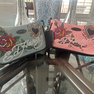 Ed Hardy Women's Clutch Set - Gray and Pink